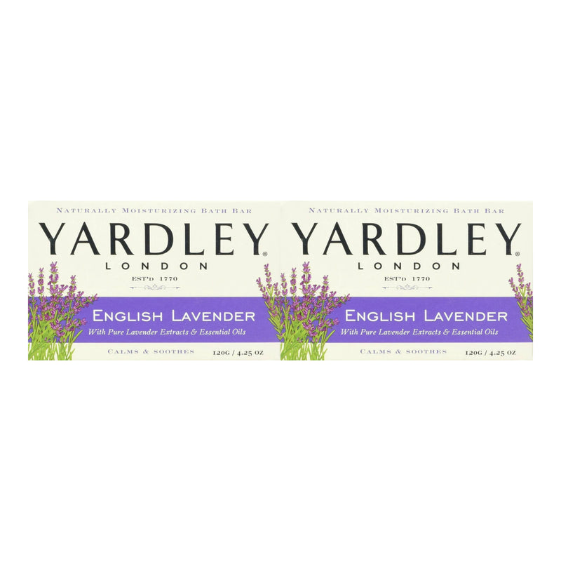 Yardley London English Lavender Moisturizing Bath Bar Soap, 4.0 oz. (Pack of 2)