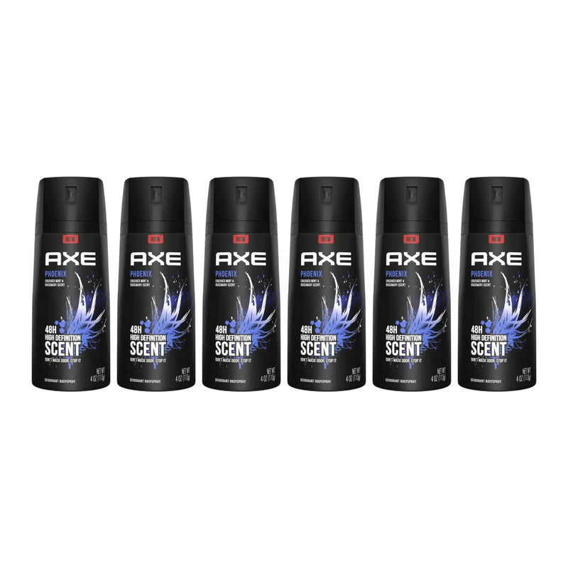 Axe Phoenix Crushed Mint & Rosemary Scent Body Spray, 4oz (150ml) (Pack of 6)