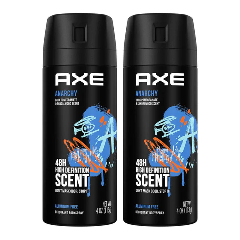 Axe Anarchy for Him Dark Pomegranate & Sandalwood Body Spray, 4oz (Pack of 2)