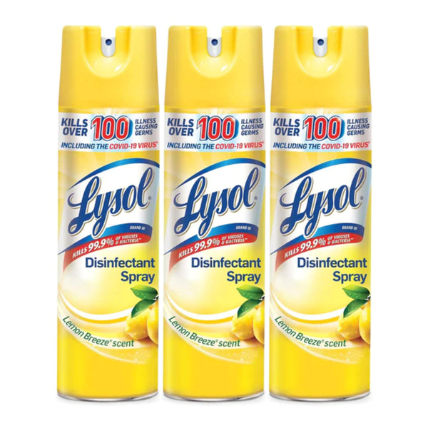 Lysol Disinfectant Spray - Lemon Breeze Scent, 19oz. (Pack of 3)