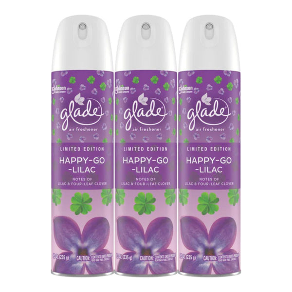 Glade Spray Happy-Go-Lilac Air Freshener - Limited Edition, 8.3oz (Pack of 3)