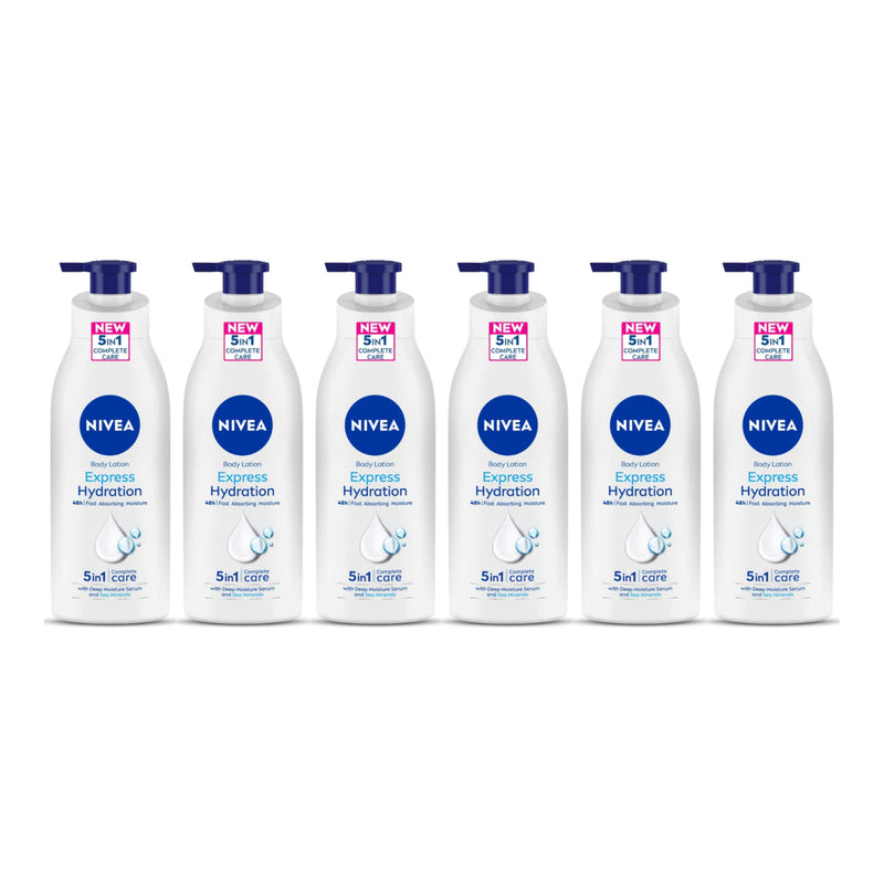 Nivea 5-in-1 Body Lotion - Express Hydration, 11.83oz (380ml) (Pack of 6)