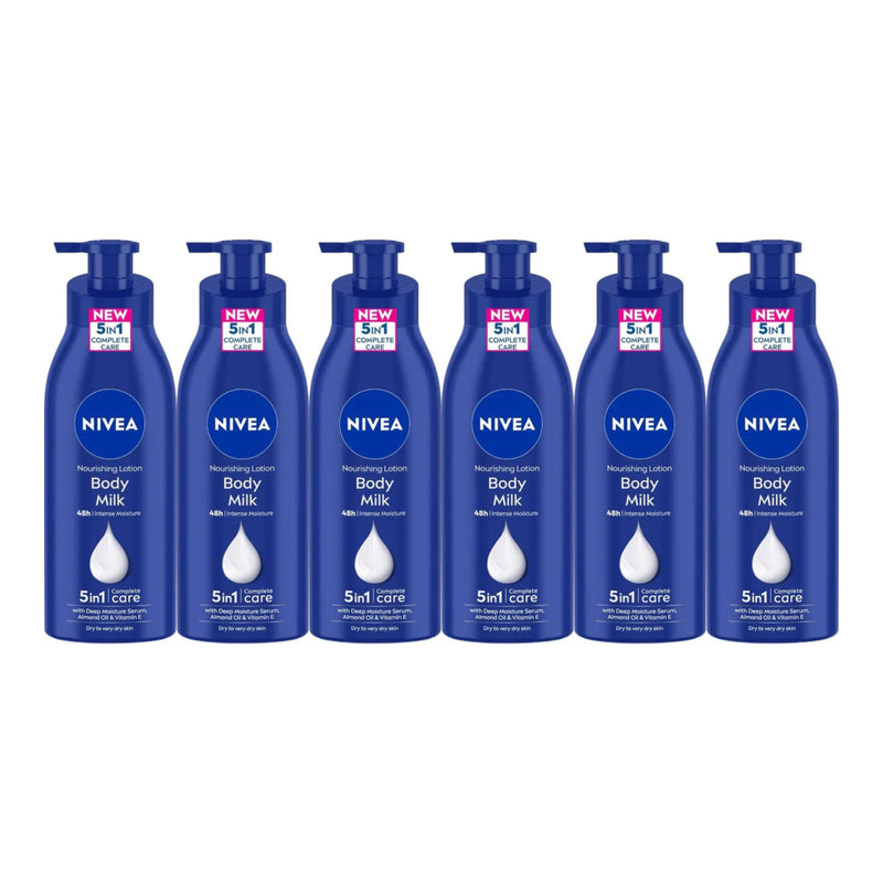 Nivea 5-in-1 Nourishing Body Lotion - Body Milk, 13.5oz (400ml) (Pack of 6)