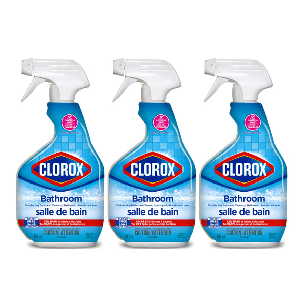 Clorox Disinfecting Bathroom Cleaner - Kills 99.9% of Germs, 30oz (Pack of 3)