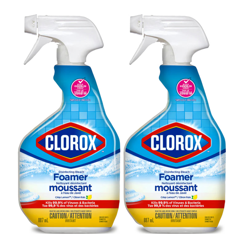 Clorox Disinfecting Bleach Foamer Cleaning Spray, 30oz (887ml) (Pack of 2)