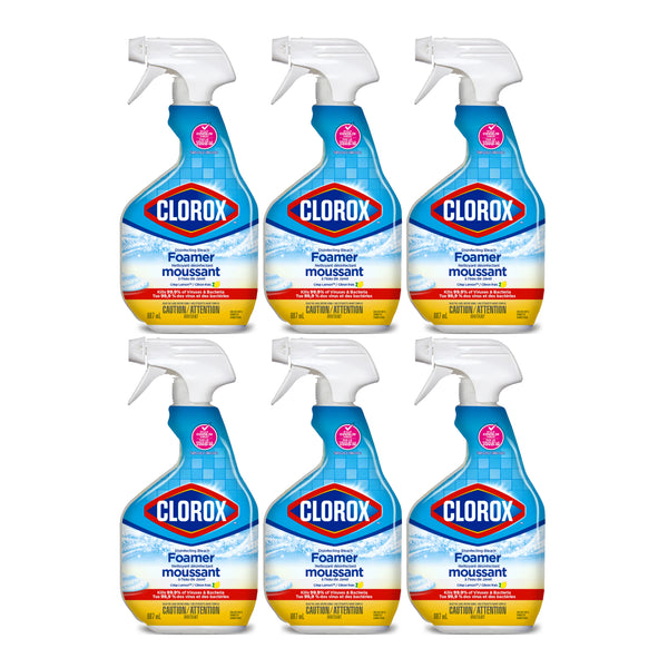 Clorox Disinfecting Bleach Foamer Cleaning Spray, 30oz (887ml) (Pack of 6)