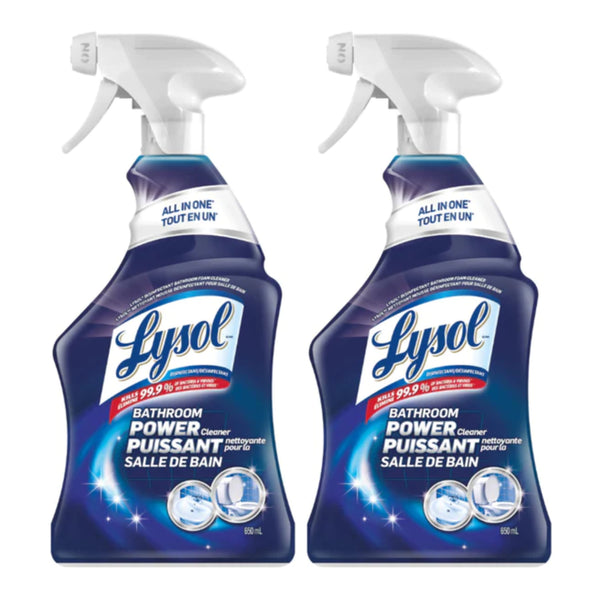 Lysol Bathroom Power Cleaner Disinfectant Spray - Kills 99.9%, 22oz (Pack of 2)