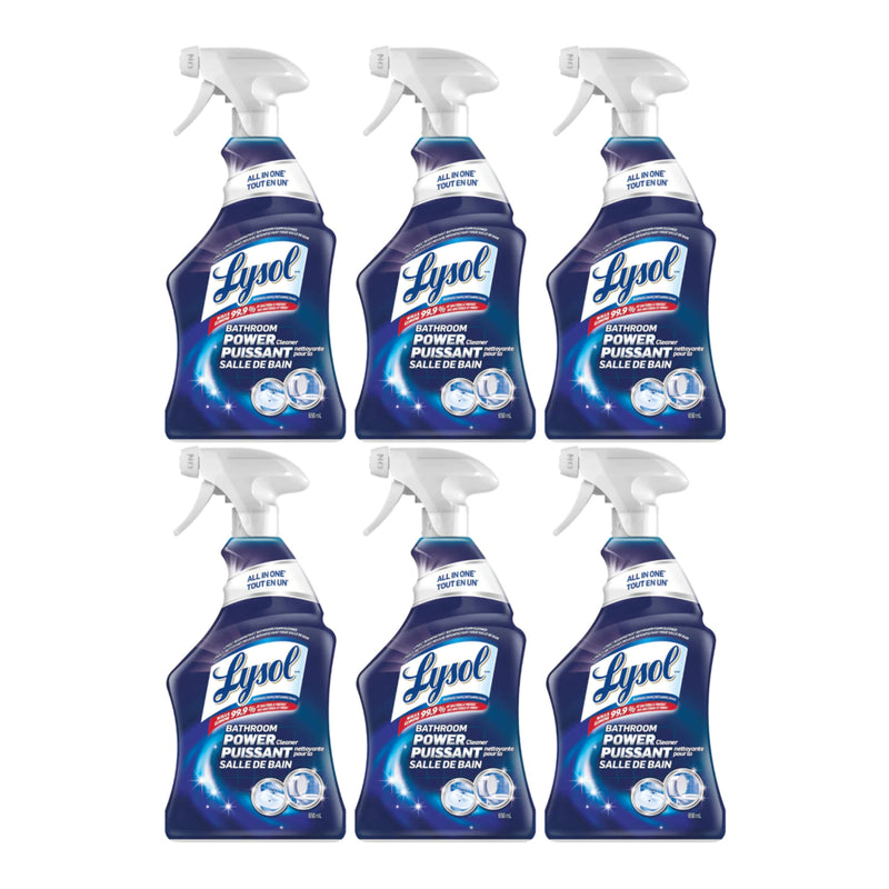 Lysol Bathroom Power Cleaner Disinfectant Spray - Kills 99.9%, 22oz (Pack of 6)