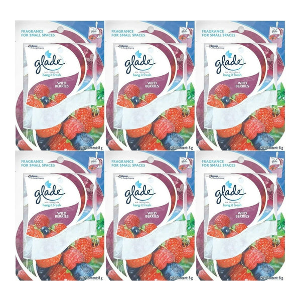 Glade Hang It Fresh Air Freshener - Wild Berries, 8g (Pack of 6)