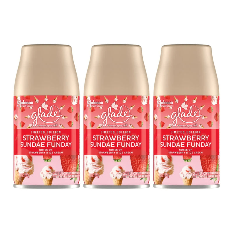 Glade Automatic Spray Refill Strawberry Sundae Funday, 6.2oz (175g) (Pack of 3)