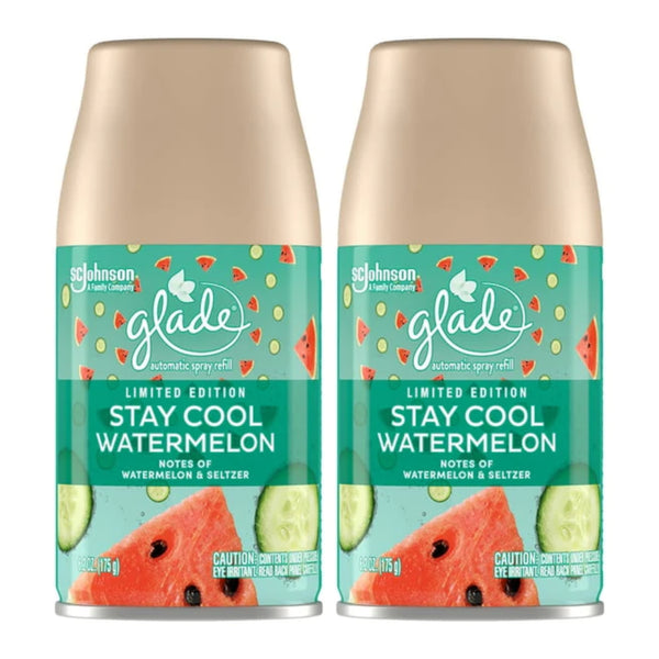 Glade Automatic Spray Refill - Stay Cool Watermelon, 6.2oz (175g) (Pack of 2)