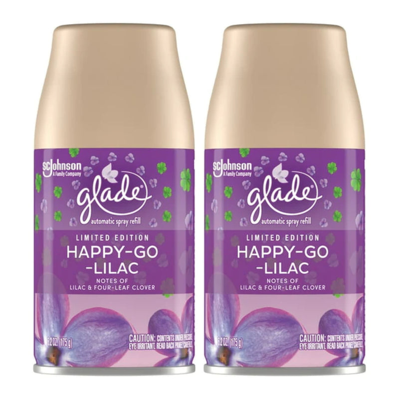 Glade Automatic Spray Refill - Happy-Go-Lilac Scent, 6.2oz (175g) (Pack of 2)