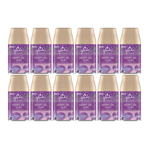 Glade Automatic Spray Refill - Happy-Go-Lilac Scent, 6.2oz (175g) (Pack of 12)