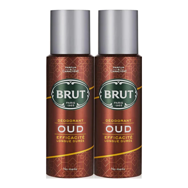 Brut Oud Deodorant Spray Efficacite Longue Duree, 200ml (Pack of 2)