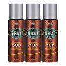 Brut Oud Deodorant Spray Efficacite Longue Duree, 200ml (Pack of 3)