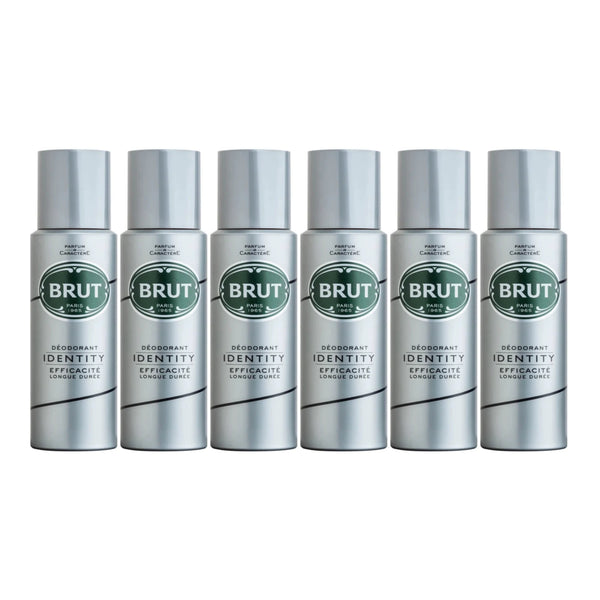 Brut Identity Deodorant Spray Efficacite Longue Duree, 200ml (Pack of 6)