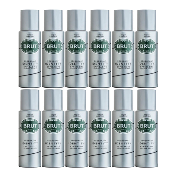 Brut Identity Deodorant Spray Efficacite Longue Duree, 200ml (Pack of 12)