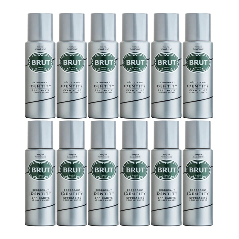 Brut Identity Deodorant Spray Efficacite Longue Duree, 200ml (Pack of 12)