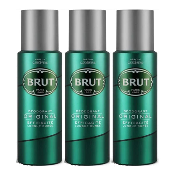 Brut Original Deodorant Spray Efficacite Longue Duree, 200ml (Pack of 3)