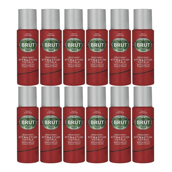 Brut Attraction Totale Deodorant Spray Efficacite Longue Duree 200ml(Pack of 12)