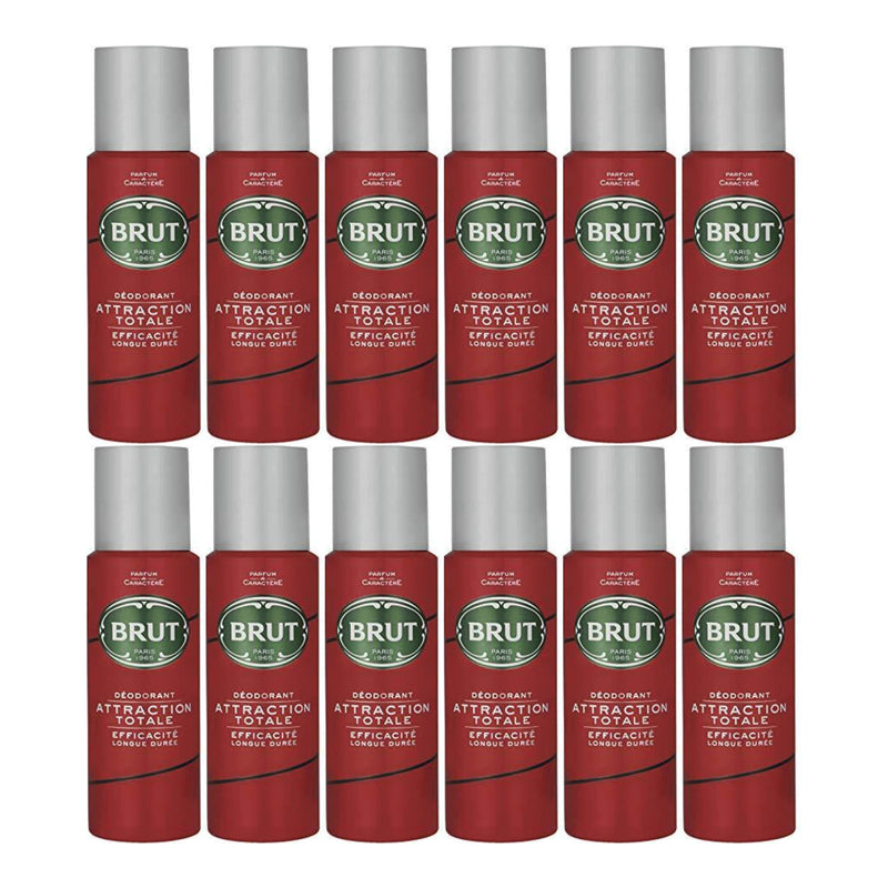 Brut Attraction Totale Deodorant Spray Efficacite Longue Duree 200ml(Pack of 12)