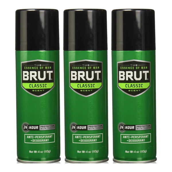 Brut Classic Antiperspirant & Deodorant 24 Hour Protection, 4oz (Pack of 3)