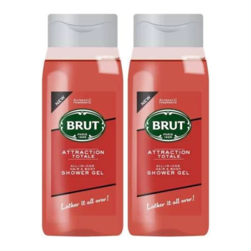 Brut Attraction Totale All-in-One Hair & Body Shower Gel, 16.9oz (Pack of 2)