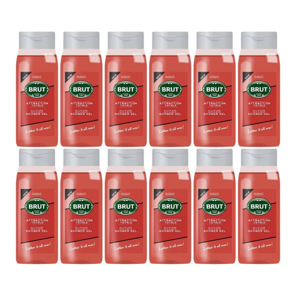 Brut Attraction Totale All-in-One Hair & Body Shower Gel, 16.9oz (Pack of 12)