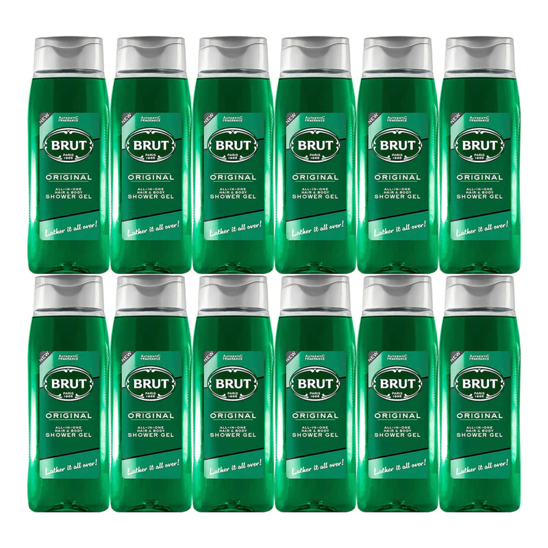 Brut Original All-in-One Hair & Body Shower Gel, 16.9oz (Pack of 12)