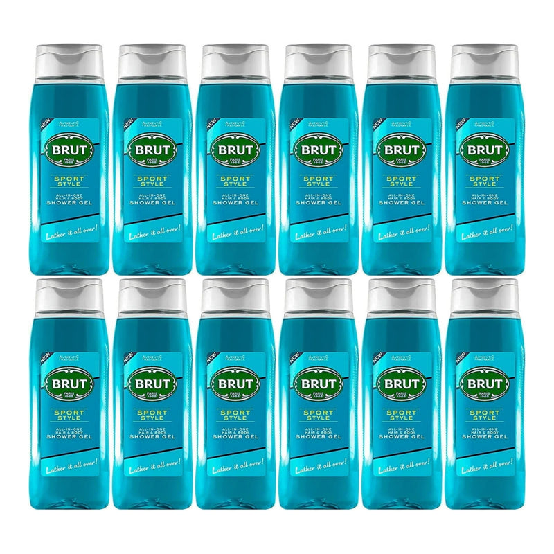 Brut Sport Style All-in-One Hair & Body Shower Gel, 16.9oz (Pack of 12)