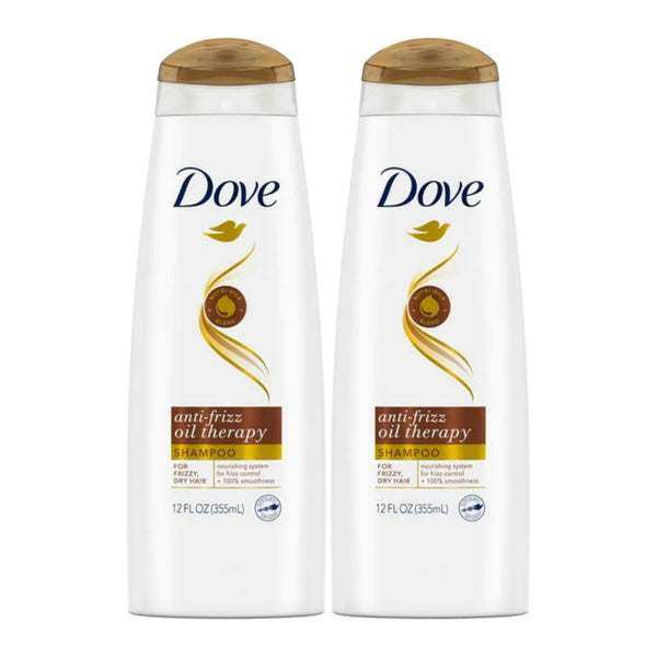 Dove Anti-Frizz Oil Therapy Shampoo, 12 Fl. Oz. (355ml) (Pack of 2)