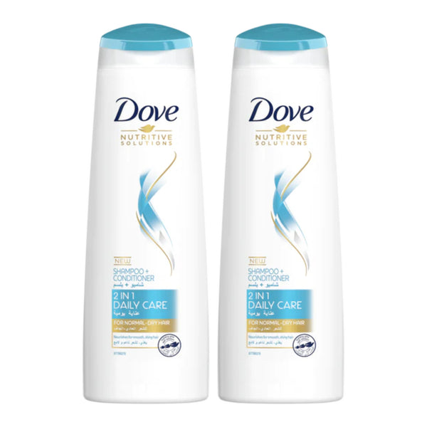 Dove 2-in-1 Daily Care Shampoo + Conditioner, 13.5 Fl Oz. (400ml) (Pack of 2)