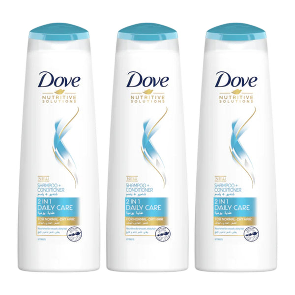 Dove 2-in-1 Daily Care Shampoo + Conditioner, 13.5 Fl Oz. (400ml) (Pack of 3)