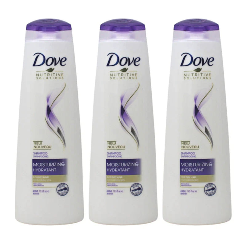 Dove Moisturizing Hydratant Shampoo, 13.5 Fl Oz. (400ml) (Pack of 3)