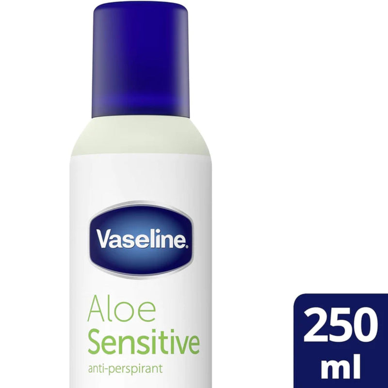 Vaseline Aloe Sensitive Anti-Perspirant Deodorant Spray, 250ml (Pack of 12)