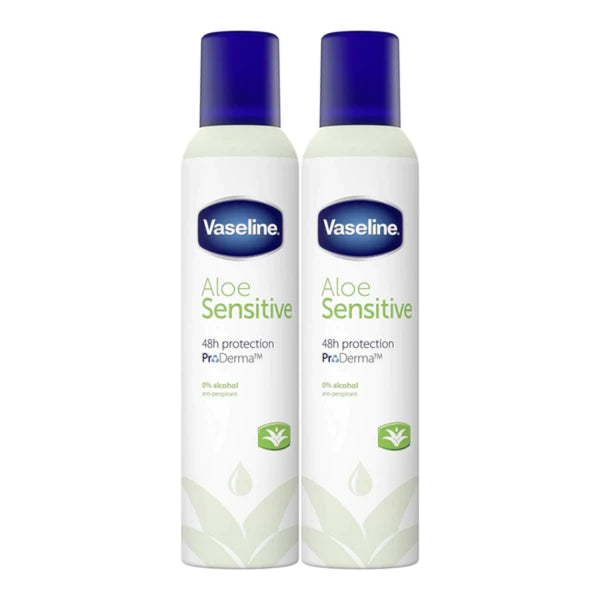 Vaseline Aloe Sensitive Anti-Perspirant Deodorant Spray, 250ml (Pack of 2)