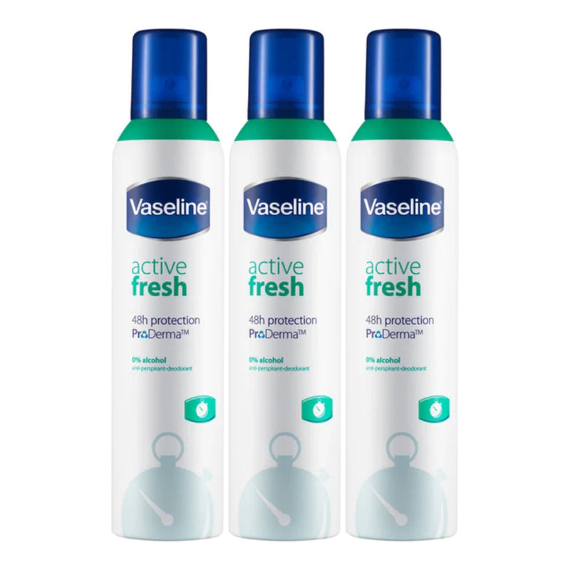 Vaseline Active Fresh Anti-Perspirant Deodorant Spray, 250ml (Pack of 3)