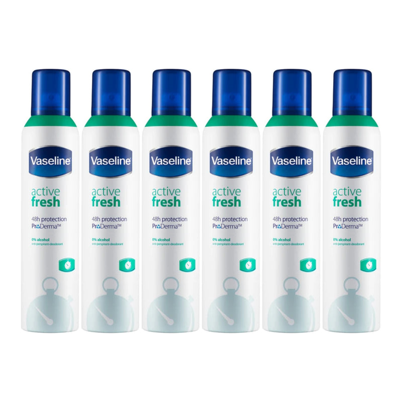 Vaseline Active Fresh Anti-Perspirant Deodorant Spray, 250ml (Pack of 6)