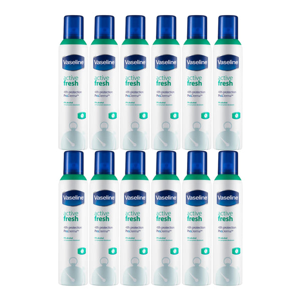 Vaseline Active Fresh Anti-Perspirant Deodorant Spray, 250ml (Pack of 12)