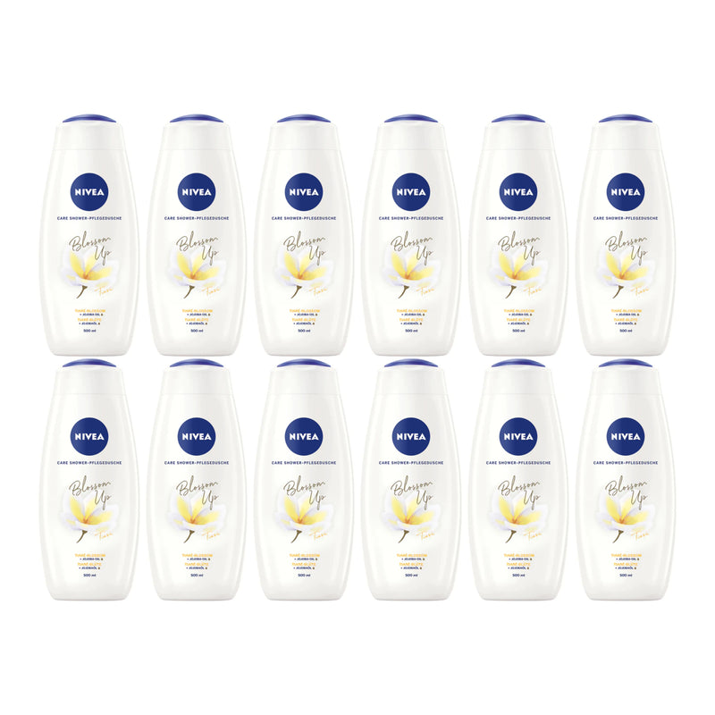 Nivea Shower Care Gel - Blossom Up Tiare-Blossom + Jojoba Oil 16.9oz, Pack of 12