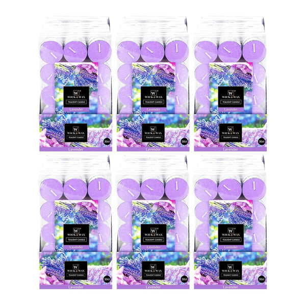 Wick & Wax Lavender Tealight Candle, 30 Count (Pack of 6)