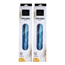 Wick & Wax Unscented 10" Blue Taper Candle, 3 Count (Pack of 2)