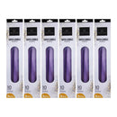 Wick & Wax Unscented 10" Purple Taper Candle, 3 Count (Pack of 6)