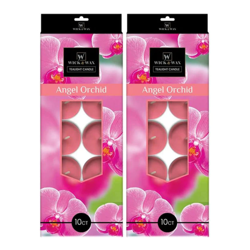 Wick & Wax Angel Orchid Scent Tealight Candle, 10 Count (Pack of 2)