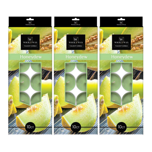 Wick & Wax Honeydew Scent Tealight Candle, 10 Count (Pack of 3)
