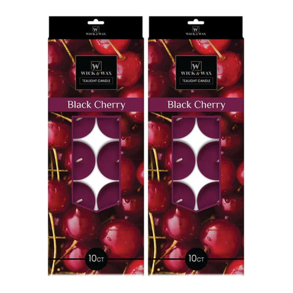Wick & Wax  Black Cherry Scent Tealight Candle, 10 Count (Pack of 2)