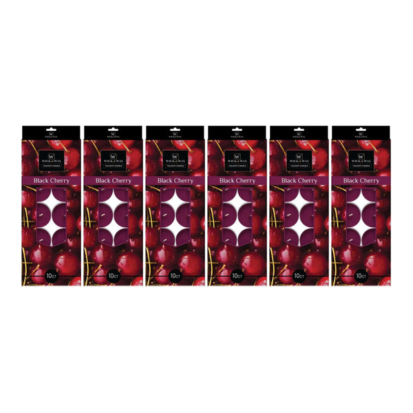 Wick & Wax  Black Cherry Scent Tealight Candle, 10 Count (Pack of 6)