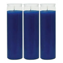 8" Tall Blue Candle - 7 Day Blue Prayer Glass Candle Unscented 10oz (Pack of 3)