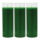 8" Tall Green Candle 7 Day Green Prayer Glass Candle Unscented 10oz (Pack of 3)