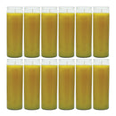 8" Tall Yellow Candle - 7 Day Prayer Glass Candle Unscented, 10oz (Pack of 12)